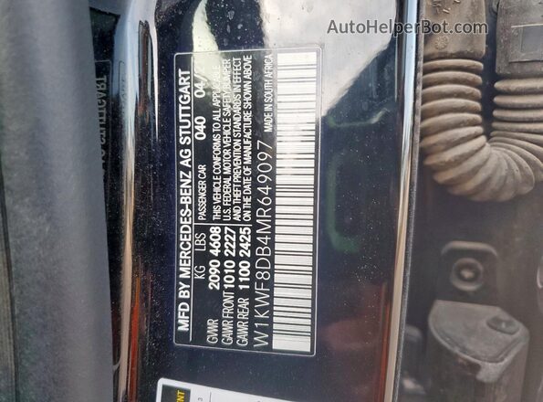 W1KWF8DB4MR649097 2021 MERCEDES-BENZ C Black Engine compartment view