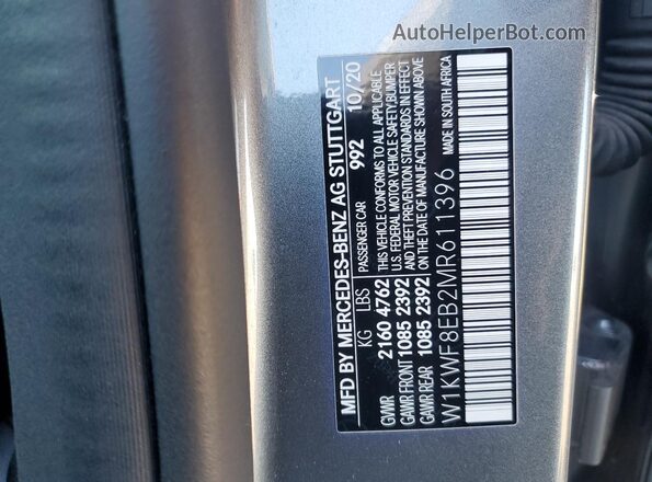 W1KWF8EB2MR611396 2021 MERCEDES-BENZ C Gray Engine compartment view