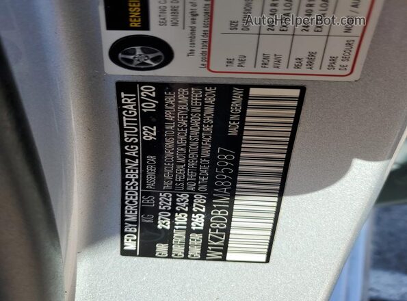 W1KZF8DB1MA895987 2021 MERCEDES-BENZ E Silver Widok komory silnika