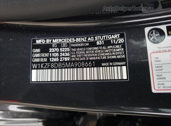 W1KZF8DB5MA908661 2021 MERCEDES-BENZ E Black Widok komory silnika