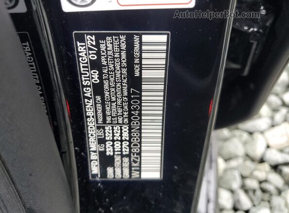 W1KZF8DB8NB043017 2022 MERCEDES-BENZ E Black Շարժիչի բաժամունքի տեսք