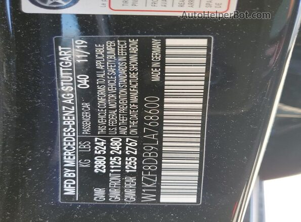 W1KZF8DB9LA768600 2020 MERCEDES-BENZ E Black Вид підкапотного простору
