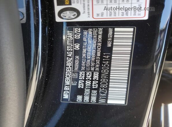 W1KZF8DB9NB054141 2022 MERCEDES-BENZ E Black Вид підкапотного простору