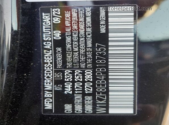 W1KZF8EB4PB187357 2023 MERCEDES-BENZ E Black Вид наклейки з VIN-кодом