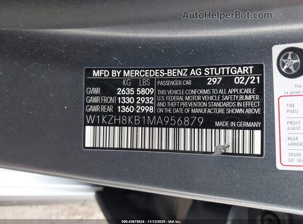 W1KZH8KB1MA956879 2021 MERCEDES-BENZ AMG E 63 Gray Vista del compartimento del motor