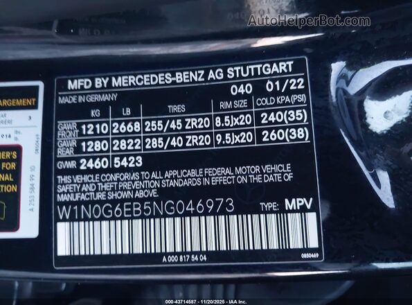 W1N0G6EB5NG046973 2022 MERCEDES-BENZ AMG GLC 43 Black Vista del compartimento del motor