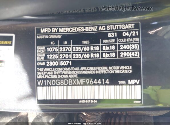 W1N0G8DBXMF964414 2021 MERCEDES-BENZ GLC 300 Black Vista del compartimento del motor