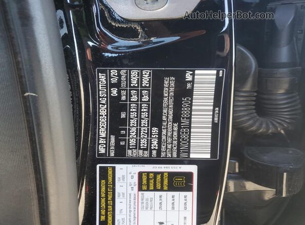 W1N0G8EB1MF888905 2021 MERCEDES-BENZ GLC-CLASS Black VIN კოდის სტიკერის ხედი