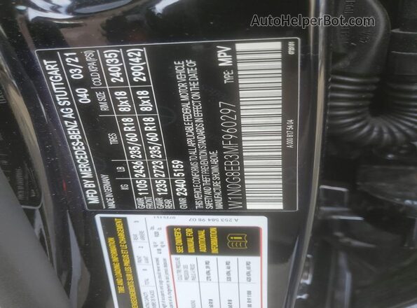 W1N0G8EB3MF960297 2021 MERCEDES-BENZ GLC-CLASS Black Вид наклейки з VIN-кодом