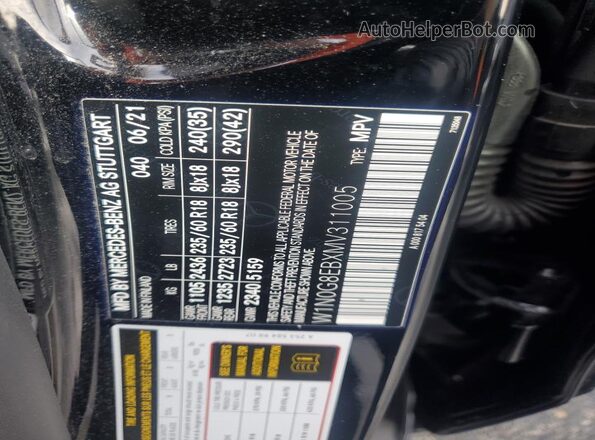 W1N0G8EBXMV311005 2021 MERCEDES-BENZ GLC-CLASS Black VIN კოდის სტიკერის ხედი