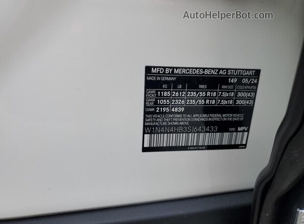 W1N4N4HB3SJ643433 2025 MERCEDES-BENZ GLA White სალონის 360-გრადუსიანი ხედი