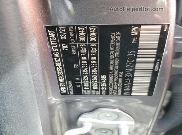 W1N4N4HBXMJ270135 2021 MERCEDES-BENZ GLA Black VIN კოდის სტიკერის ხედი