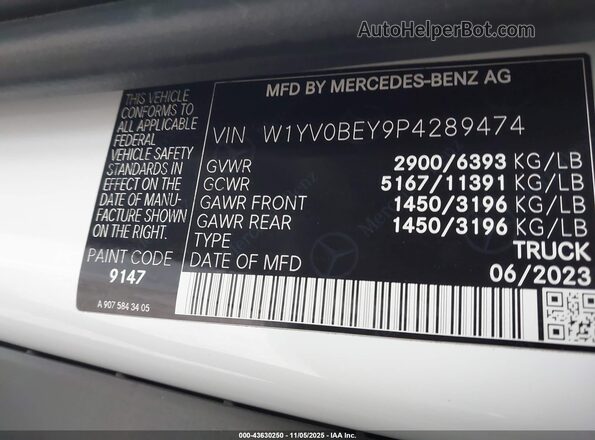 W1YV0BEY9P4289474 2023 MERCEDES-BENZ METRIS White Widok komory silnika