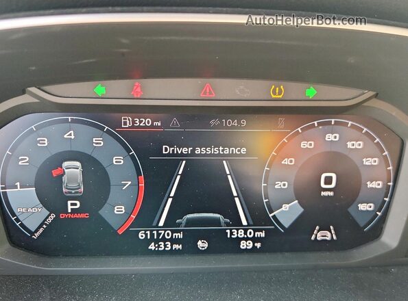 WA1AECF35L1122046 2020 AUDI Q3 Black Vista del cuadro de instrumentos