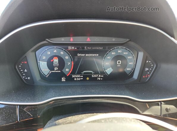 WA1AECF37L1030324 2020 AUDI Q3 White ხელსაწყოთა პანელის ხედი