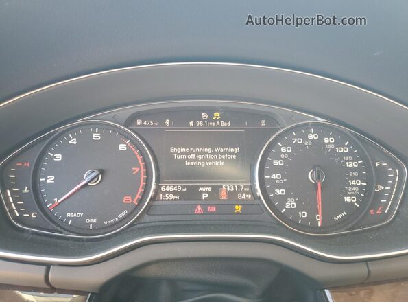 WA1ANAFY2L2019869 2020 AUDI Q5 Black ხელსაწყოთა პანელის ხედი