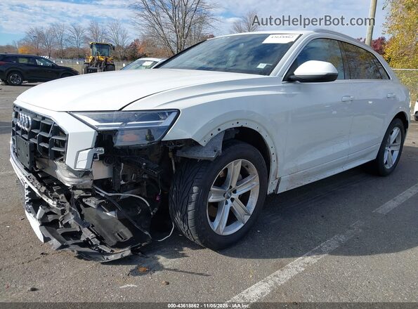 WA1AVAF19KD016764 2019 AUDI Q8 White წინა მარცხენა ხედი სამი მეოთხედიდან