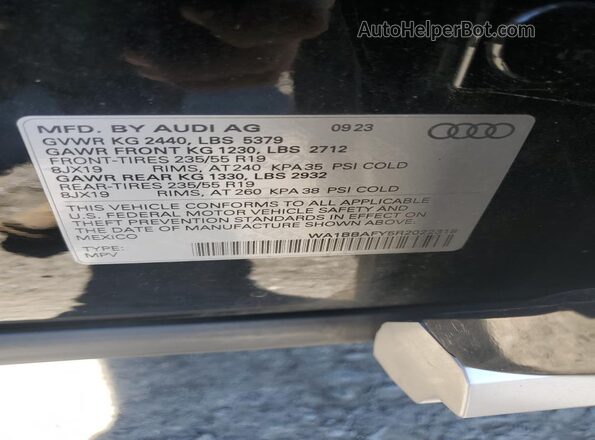 WA1BBAFY5R2022318 2024 AUDI Q5 Black Vista interior de 360 grados