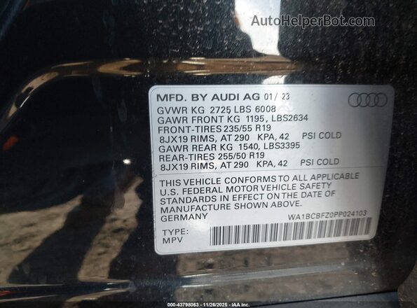 WA1BCBFZ0PP024103 2023 AUDI Q4 Black 
