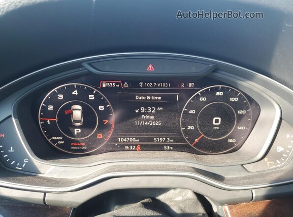 WA1BNAFY2L2039320 2020 AUDI Q5 Blue Vista del cuadro de instrumentos