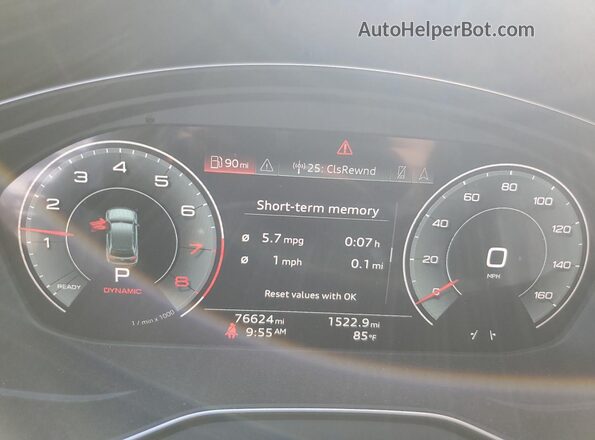 WA1EAAFY9P2017958 2023 AUDI Q5 Black Вид щитка приладів