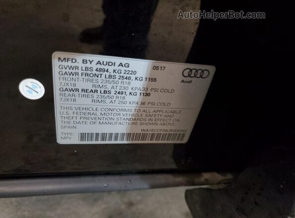WA1ECCFS6JR005962 2018 AUDI Q3 Black 