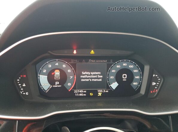 WA1EECF37M1101783 2021 AUDI Q3 White Вид щитка приладів