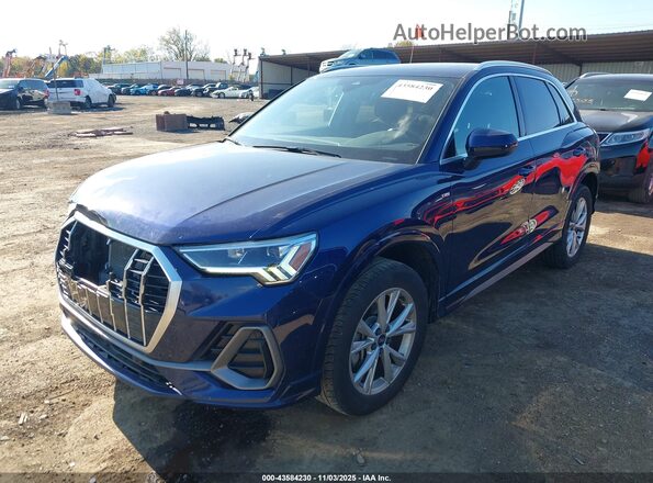 WA1EECF38N1091315 2022 AUDI Q3 Blue Առջևի ձախ երեք քառորդ տեսարան