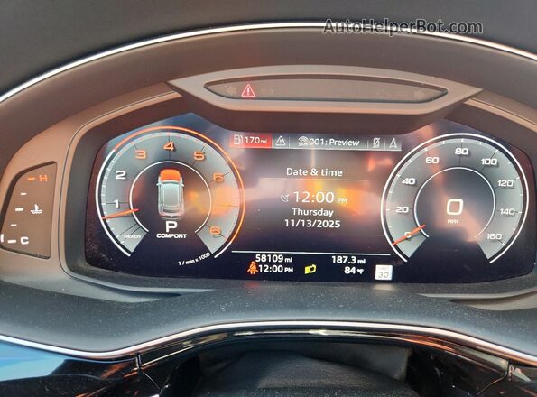 WA1FVAF10LD002307 2020 AUDI Q8 Blue Instrument cluster view