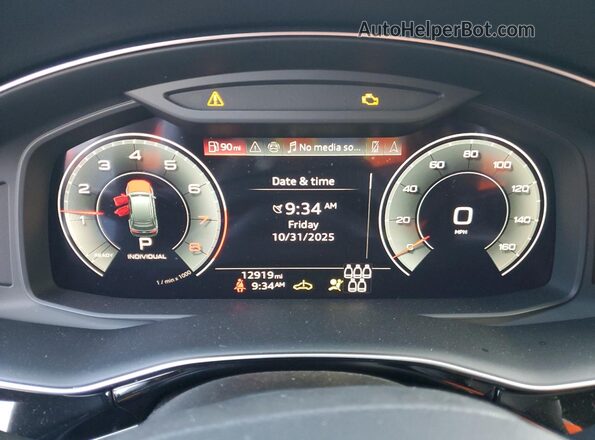 WA1LCBF75SD005060 2025 AUDI Q7 White Widok zestawu wskaźników