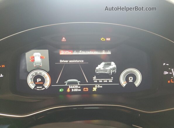 WA1LXBF76ND016349 2022 AUDI Q7 White Вид щитка приладів