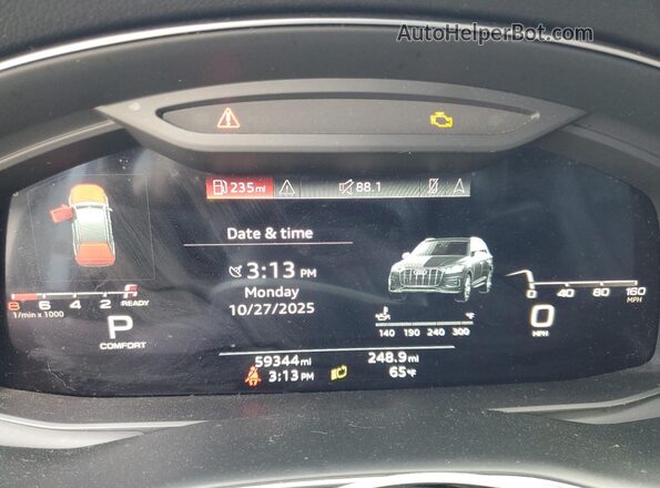 WA1LXBF77ND012780 2022 AUDI Q7 Silver Вид щитка приладів