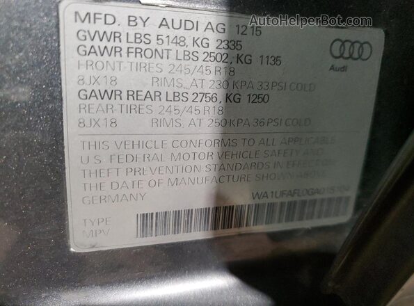 WA1UFAFL0GA015104 2016 AUDI OTHER Gray Engine compartment view