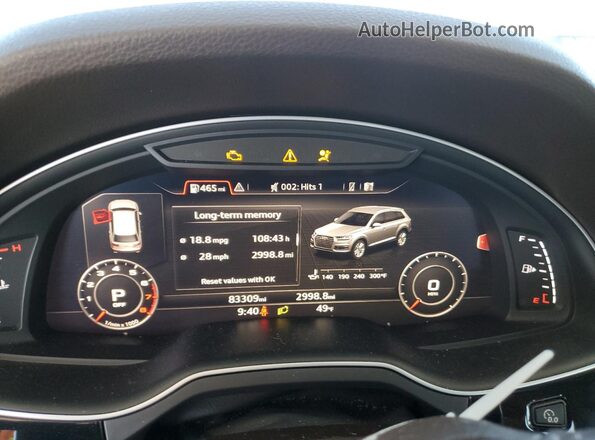 WA1VAAF75JD001789 2018 AUDI Q7 Black Սարքավորումների վահանակի տեսք