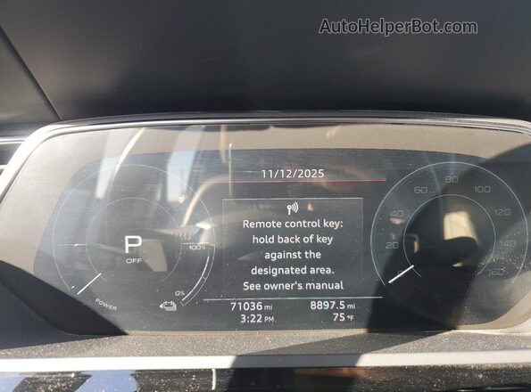 WA1VABGEXKB011296 2019 AUDI E-TRON White Instrument cluster view