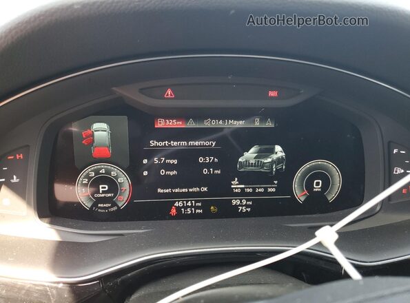 WA1VXAF7XMD018980 2021 AUDI Q7 Black Vista del cuadro de instrumentos