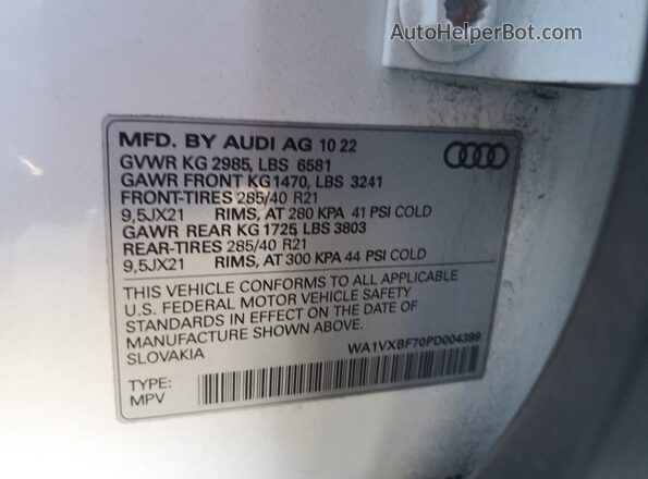 WA1VXBF70PD004399 2023 AUDI Q7 Белый 