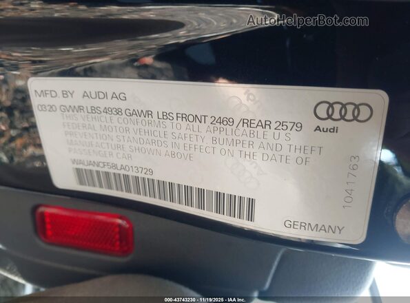 WAUANCF58LA013729 2020 AUDI OTHER Black Widok komory silnika