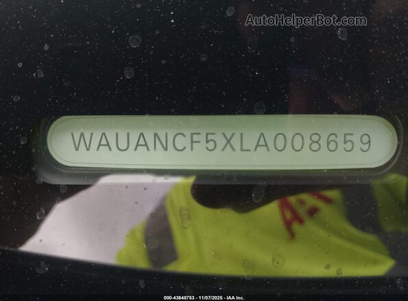 WAUANCF5XLA008659 2020 AUDI OTHER Silver Շարժիչի բաժամունքի տեսք