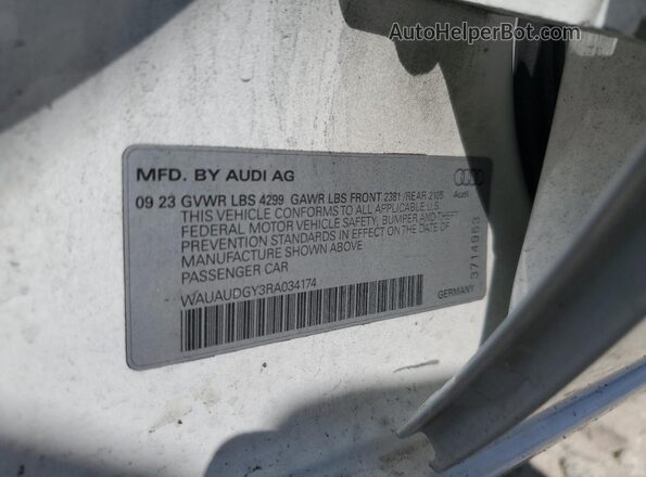 WAUAUDGY3RA034174 2024 AUDI OTHER White Engine compartment view