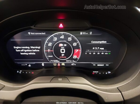 WAUB1GFF9K1021045 2019 AUDI S3 Gray Հետևի նստատեղերի տեսք