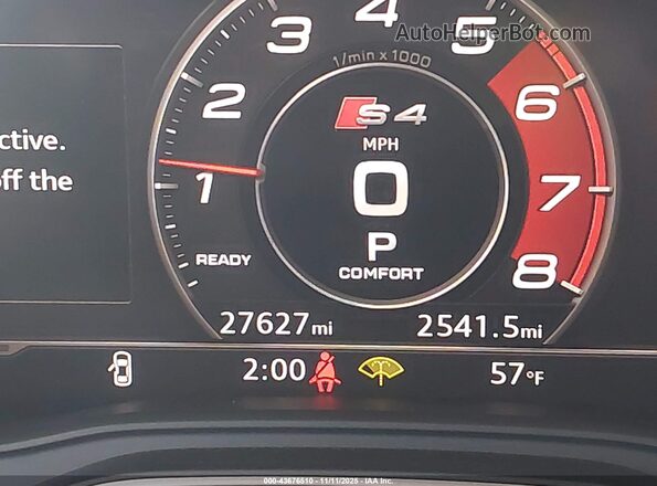 WAUB4AF40KA115429 2019 AUDI S4 White 