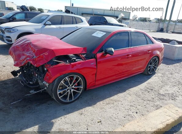 WAUB4AF42JA101871 2018 AUDI S4 Red Առջևի ձախ երեք քառորդ տեսարան
