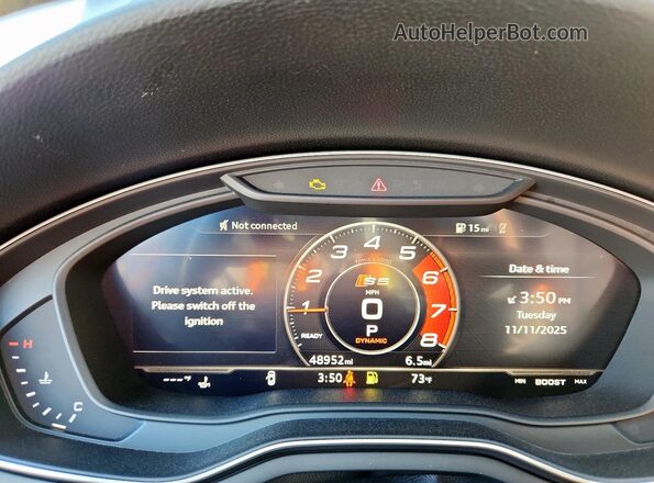 WAUB4CF52KA070319 2019 AUDI S5 Gray Vista del cuadro de instrumentos