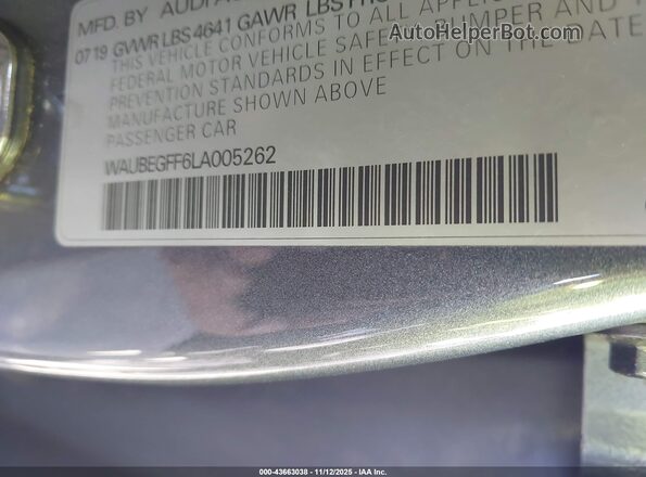 WAUBEGFF6LA005262 2020 AUDI OTHER Gray Շարժիչի բաժամունքի տեսք