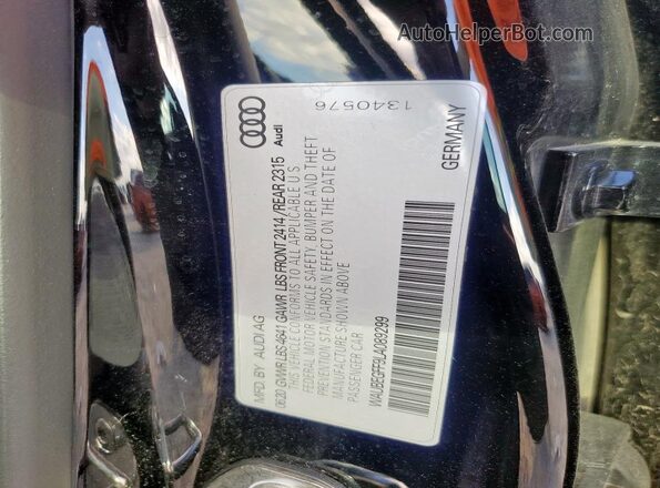 WAUBEGFF9LA089299 2020 AUDI OTHER Black VIN sticker view