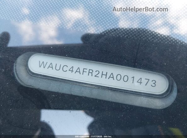 WAUC4AFR2HA001473 2017 AUDI S5 Gray Սալոնի հետևի տեսք