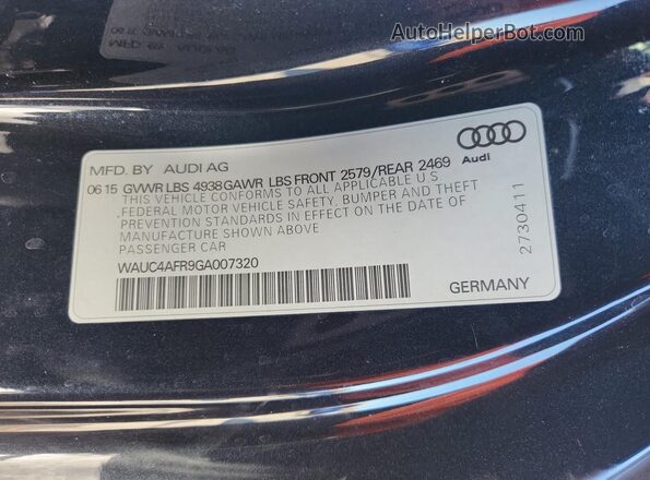 WAUC4AFR9GA007320 2016 AUDI S5 Charcoal Widok komory silnika