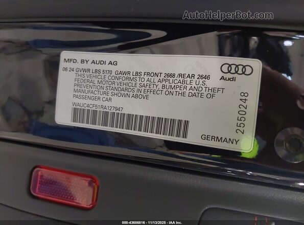 WAUC4CF51RA127947 2024 AUDI S5 Черный Вид подкапотного пространства