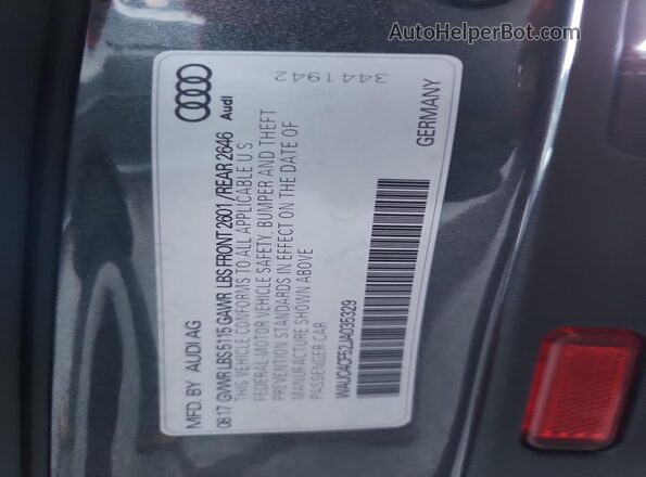WAUC4CF52JA035329 2018 AUDI S5 Gray 